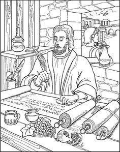 a man is making bread in the kitchen coloring page for adults and children to color