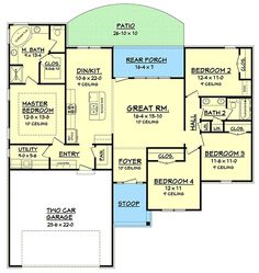 this is the first floor plan for a house