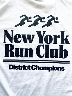 the new york run club logo on a white shirt