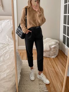 Thrifted Business Casual Outfits, Casual Dressy Work Outfit, Business Casual Outfits With Cardigans, Comfy Professional Outfits Work, Casual Therapist Outfit, Physical Therapist Outfit Work Wear, Consulting Outfit, Sweater Office Outfits, Business Casual Conference Outfits