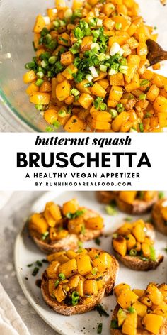 butternut squash bruschetta is an easy and healthy appetizer