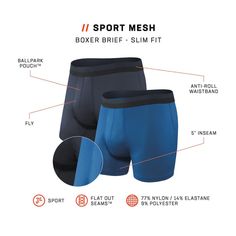 Our 2 Piece Solid Sports Mesh Boxer Brief Set is the ultimate choice for active individuals who seek both style and performance. The solid color design adds a touch of sophistication making them suitable for various occasions. Elevate your athletic experience with this product and enjoy the perfect blend of style and functionality. Features: Machine wash Men’s boxer briefs 2 pack: Bold, bright, and brilliantly comfortable, this pack of 2 boxer briefs is underwear for men with a sense of style and a need for everyday comfort. Slim fit: Ideal for layering, the form-fitting boxer briefs are made from super soft fabric and designed with no fly and a 5” seam for a comfortable no-fuss fit. Ballpark support: Our boxer briefs come equipped with the patented BallPark Pouch to reduce friction and ke Boxer Briefs, Soft Fabric, Soft Fabrics, Color Design, Layering, Slim Fit, Pouch, Solid Color, Mesh