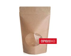 a brown paper bag with a red sticker on the bottom that says copiousbass