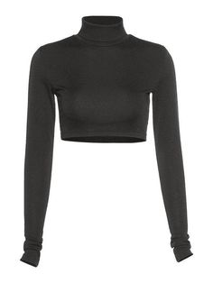 ⚡Buy 2024 Turtleneck Long Sleeve Crop Top White L under $15.00 in Tops&Tees at AnotherChill.com Online. Style: Street. Color: Black,White. Fabric Content: Polyester, Spandex. Fit Type: Slim fit. Neckline: Turtleneck. Sleeve Length: Long Sleeve. ✓2024 S/S OUTFITS. Check reviews and buy Turtleneck Long Sleeve Crop Top today. Crop Top Blanco, Black Long Sleeve Crop Top, Turtle Neck Crop Top, Bodycon Floral Dress, Black And White Fabric, Turtleneck Long Sleeve, Flared Trousers, Chunky Jewelry, Cropped Tops