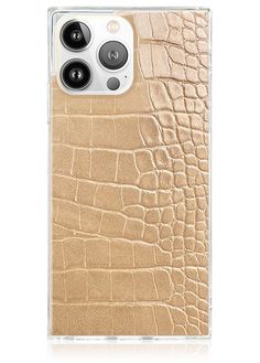 Tan Crocodile Square iPhone Case #iPhone 15 Pro Max Square Iphone Case, Leather Iphone Case, Gold Phone, Iphone Style, Matte Pink, Iphone Leather Case, Western Chic, Crocodile Leather, Pink Camo