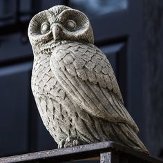 Night Owl Cast Stone Garden Statue - Outdoor Art Pros Baby Barn Owl, Stone Garden Statues, Owl Statue, Campania International, Garden Owl, Garden Gnomes Statue, Frog Statues, Deer Statues, Outdoor Garden Statues