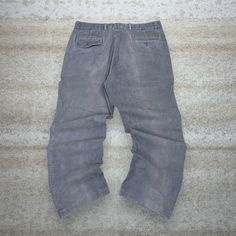 "Vintage Levis Corduroy Pants Smoke Grey Flat Front Straight Fit Trousers 90s Skate / Streetwear Condition: 7/10 (marks from wear and age, aka some character) Men's Size:  Waist: 36\" Length (inseam): 31\" Leg Opening: 9.5\" Thigh Opening: 12\" Front Rise: 12.5\"" 90s Style Washed Bottoms For Streetwear, 90s Washed Bottoms For Streetwear, 90s Style Cotton Wide-leg Bottoms, 90s Style Cotton Wide Leg Bottoms, 90s Style Wide Leg Cotton Bottoms, Relaxed Fit 90s Washed Bottoms, 90s Style Washed Bottoms With Relaxed Fit, 90s Style Relaxed Fit Washed Bottoms, 90s Style Cotton Cargo Pants