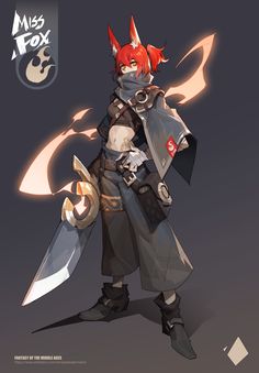 ArtStation - Middle Ages - Miss Fox, JIANG JUN Fantasy Classes, Miss Fox, Steampunk Character, Fox Character, Female Character Inspiration, Japanese Characters, Animation Art Character Design, Concept Art Character, Game Character Design