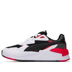 PUMA X-Ray Speed 'Black High Risk Red' 384638-04 (SNKR/Retro/Casual/Unisex) Classic Red Running Sneakers, Casual Sneakers With Red Accents For Streetwear, Puma X Ray, Huaraches Shoes, High Risk, X Ray, Stylish Sneakers, Perfect Pair, Your Perfect