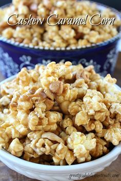 cashew caramel corn in a bowl