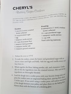 an open book with instructions on how to bake cookies and other treats in it