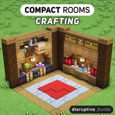 an image of a room in the middle of a field with text that reads compact rooms crafting