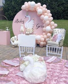 Swan Baby Shower, Girl Shower Themes, Baby Shower Deco