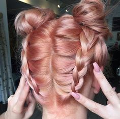 Blorange Hair, Rose Gold Hair, Dye My Hair, Gold Hair, Grunge Hair, Pretty Hairstyles