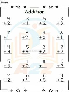 addition worksheet with numbers and symbols