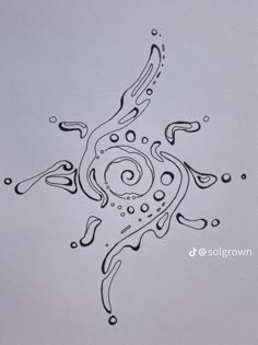 a drawing of an abstract design on paper