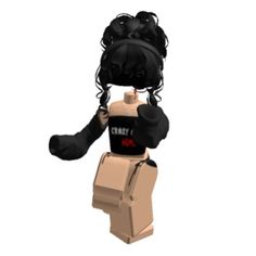 a lego figure with black hair and an afro on it's head, standing in front of a white background