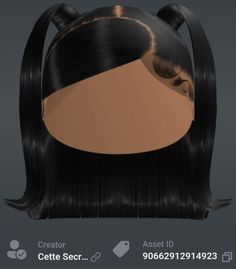 an animated image of a woman's head with long black hair