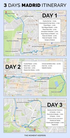 three days in madrid itinerary info sheet