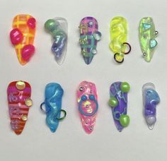 Bubble Nails, Neon Summer, Aurora Nails, Fantasy Nails, Stylish Nails Designs, Stiletto Nails Designs, Crazy Nails