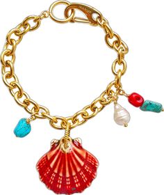 Gold Bracelets With Lobster Clasp For Vacation, Gold Bracelet With Lobster Clasp For Vacation, Vacation Bracelet With Lobster Clasp, Red Bracelet Jewelry For Vacation, Turquoise Bracelet Jewelry For Vacation, Ocean-inspired Gold Beaded Bracelets For Vacation, Gold Ocean-inspired Beaded Bracelets For Vacation, Gold Beaded Ocean-inspired Bracelets For Vacation, Handmade Ocean-inspired Gold Bracelets