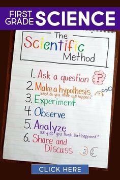 the first grade science poster with text on it