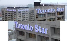 two photos of the toronto star building