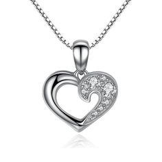 Silver Romantic Heart Pendant Necklace Item Type: Pendant Necklaces Material: 100% 925 Sterling Silver, Cubic Zirconia Chain Type: Link Chain Length: 42 cm / 16.54 inch Pendant Size: 1.7 x 1.4 cm / 0.67 x 0.55 inch Weight: 3.6 gr / 0.01 lbs Pendant Shape: Heart Package Includes: 1 x Chain Necklace Features: Luxury, Simple, Elegant, Personality, 925 Silver Pave Settings: CZ high quality cubic zircons which possess similar reflection like diamonds, are inlaid to bright your beauty. Rap Metal, Wedding Necklace Set, Open Heart Necklace, Sterling Silver Heart Pendant, Necklace For Girlfriend, Silver Heart Pendant, Silver Heart Necklace, Open Heart, Girls Jewelry