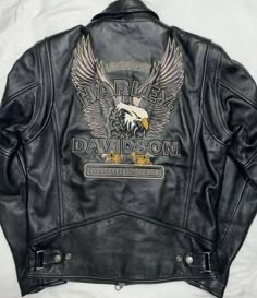 Harley Davidson Fashion, Harley Davidson Jacket Men, Desired Wardrobe, Harley Davidson Clothing, Eagle Black, Motorcycle Outfit, Harley Davidson Men