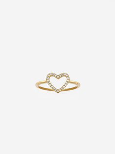 G O L D * H E A R T * R I N G Dainty gold ring featuring an open heart finished with sparkling cubic zirconia stones. The perfect promise ring for her. * Material: High Quality Solid 925 Sterling Silver plated with 18 Carat Gold * Band Thickness: 1mm * Ring Type: Statement Ring / Promise Ring * Heart Size: Approx. 0.9cm x 1cm * Stone Colour: White * Stone: CZ Diamonds * Hypoallergenic, water-safe and tarnish-resistant O T H E R ∙ I N F O R M A T I O N   * All items are beautifully packaged and r Dainty Gold Ring, Gold Heart Ring, Dainty Gold Rings, Ring Heart, Diamond Stacking Rings, Stone Colour, Diamond Alternatives, Promise Rings For Her, Name Jewelry