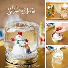 the snow globe is made from plastic cups