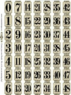 the numbers are numbered in black and white, with each number on it's own side