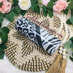 Leopard Zebra Print Split Glitter Tumbler Everything Is Perfect, Quad Roller Skates, Pink Joggers, The Tribe, Linen Set, Soft Surroundings, Black & White, Custom Tumblers, Leave In