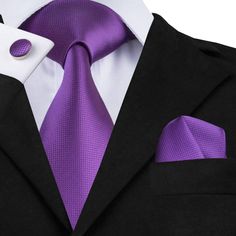 Tie Necktie Set, Cufflink Set, Mens Ties, Purple Tie, Mens Silk Ties, Suit Shirts, Ties For Men, New Mens Fashion, Men Formal