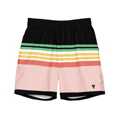 UPF 50+ Swim Trunk 6.5" Board Shorts - Vintage Hawaii Stripe swim shorts Berry Jane™ Vintage Hawaii, Swim Trunks, Spandex Fabric, Board Shorts, Upf 50, Lightweight Fabric, Swim Trunk, Water Repellent, Repellent