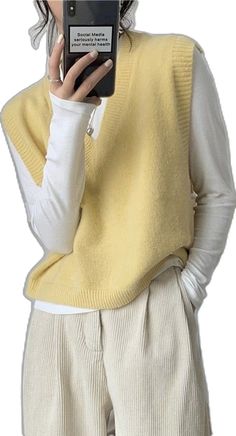 V-neck Sweater Vest For Fall, Winter Solid Color V-neck Sweater Vest, Winter V-neck Solid Sweater Vest, Solid Color V-neck Sweater Vest For Winter, V-neck Sweater Vest For Winter, Solid V-neck Sweater Vest For Winter, Casual V-neck Sweater Vest, Casual Sleeveless V-neck Sweater For Fall, Trendy Fall Sweater Vest