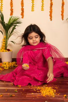 Description: Kurta: Cotton ; Pant: Cotton; Dupatta: soft net. Color: pink No Embroidery Gotta lace work Set Includes: Kurta, Pant, and Dupatta Care: Easy wash Availability: Made to Order SKU#: 11434011PK Disclaimer: There may be slight difference in actual product color compared to product images. Cotton Anarkali, Diwali Sale, Net Dupatta, 3 Piece Suits, Pink Cotton, Anarkali, Diwali, Dark Pink, Round Neck