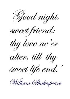 a quote from william shakespeare about good night