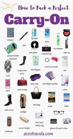 a poster with the words how to pack a perfect carry - on