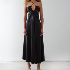 Reposhing This Item I Purchased From @Roxanna10. Loved It, But Would Look Better On Someone With A Bigger Chest. Questions? Leave A Comment Below! Black A-line Maxi Dress For Brunch, Black Ruched Halter Neck Maxi Dress, Black Backless Maxi Dress For Spring, Chic Black Ruched Backless Dress, Black Ruched Beach Dress, Black Midi-length Halter Dress For Evening, Black Long Backless Summer Dress, Black Long Backless Dress For Summer, Chic Black Backless Long Dress