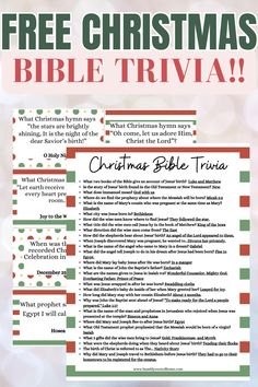 a christmas bible trivia with the text free christmas bible trivia