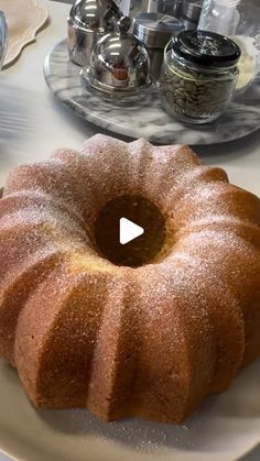 a bundt cake sitting on top of a white plate