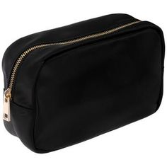 Dimensions: 11" H x 6.7" 7 x 4" D Material: Fabric & Metal Color: Black & Gold Quantity: 1 Care: Do Not Wash Bring your necessities with you on-the-go with this Rectangular Pouch! This stylish pouch has a rectangular pouch in a lovely color and a metallic zipper opening. Use it to store your makeup, skincare products, traveling items, and more! Pencil Pouch Black, Black Pencil Pouch, All Black School Supplies, Reputation Makeup, Emergency Pouch, Emergency Kit For Girls, Black Pencil Case, Makeup Bag Black, School Shopping List