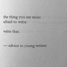 an old typewriter's handwriting with the words advice to young writer on it