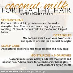 Coconut Milk Benefits, Coconut Milk For Hair, Oil For Curly Hair, Coconut Oil Hair Growth, Milk Benefits, Benefits Of Coconut, Coconut Oil Hair Mask, Hair Growth Shampoo, For Healthy Hair