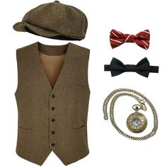 PRICES MAY VARY. 5PCS Set: 1920s vintage patterned vest and hat, vintage pocket watch, two different styles of bow ties We have a unique red and white bow tie inspired by classic character costumes from movies of that era, paired with high-quality and soft retro patterned fabrics to create a vest. Wearing it will take you back to the roaring 1920s Occasions: Suitable for Halloween,Gatsby Cosplay,parties from the 1920s,role-playing for gangs in the 1920s,vintage themed weddings from the 1920s, bi Halloween Gatsby, 1920s Mens Costume, Outfits Vest, Festival Vest, Patterned Vest, 1920s Mens Fashion, Roaring 1920s, Patterned Fabrics, Gatsby Costume