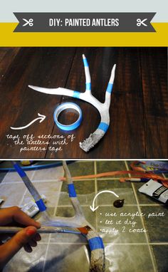 two pictures showing how to use scissors for painting on wood flooring and tile floors