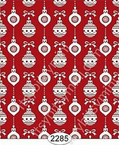 red and white christmas ornament wallpaper with bells on the top, hanging from strings