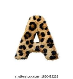 the letter a is made up of leopard print