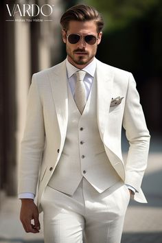 >>ORIGINAL ARTWORK AND CONTENT, PLEASE DO NOT COPY<< Men Suits, Suits For Man, Classic Summer Style White Linen Three Piece Business Suit for Men - Wedding, Formal Events , Stylish Formal Attire for Special Occasions, Formal attire, Formal Fashion Slim Fit Suit, Formal piece Wedding Suit, Double Breasted, Formal Fashion Slim Fit Suit. Elevate your style with our exquisite White Linen Three-Piece Business Suit for men - a harmonious blend of sophistication and comfort. Crafted from premium linen fabric, this suit ensures breathability, making it perfect for all-day wear during business meetings, special occasions, or upscale events. ✨ Key Features: Impeccable Tailoring: Precision-cut for a sharp, tailored fit that exudes confidence. Breathable Linen Fabric: Stay cool and comfortable, even d Men’s Off White Suit, Suits Men Wedding White, All White Wedding Suit Groom, Men’s Summer Wedding Suits, White Suit Wedding Mens, White Suit For Men Wedding, Groom Suits For Wedding White, White Three-piece Groom Suit, White Custom Fit Three-piece Suit For Semi-formal